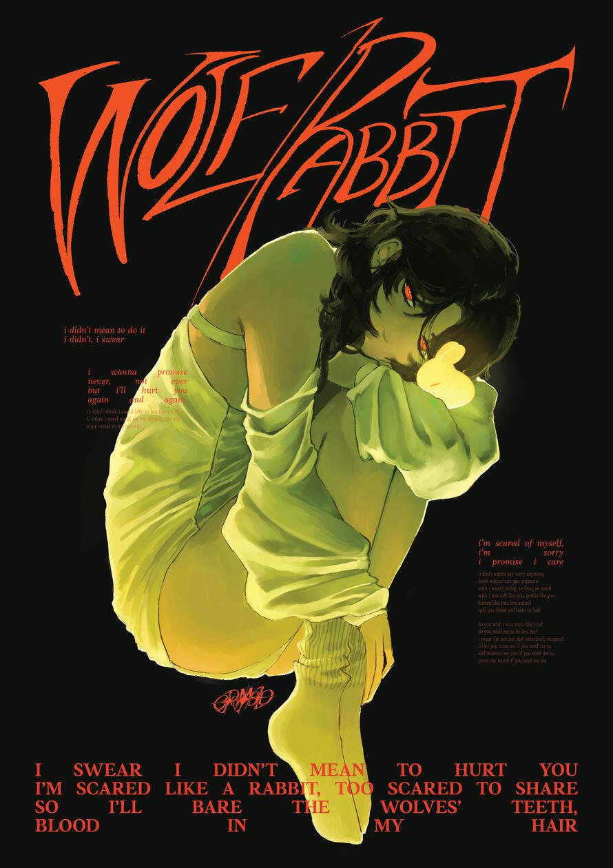 wolf's teeth, rabbit's heart -personal illustration (2025)